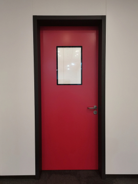Steel double glass single door