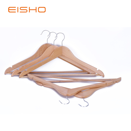 EISHO Natural Wood Clothes Hangers In Bulk