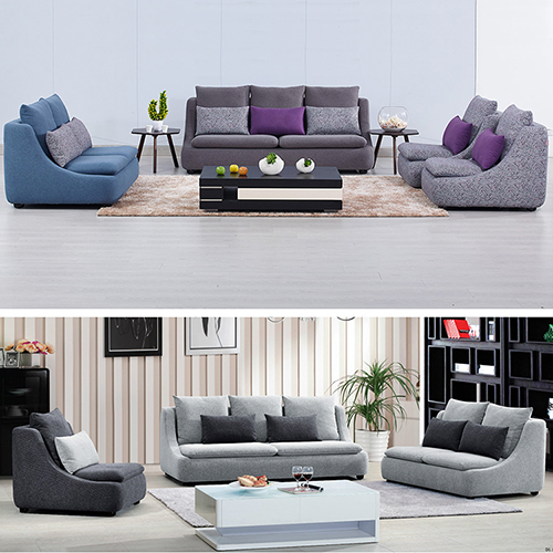 Fabric Upholstered Sofa Set