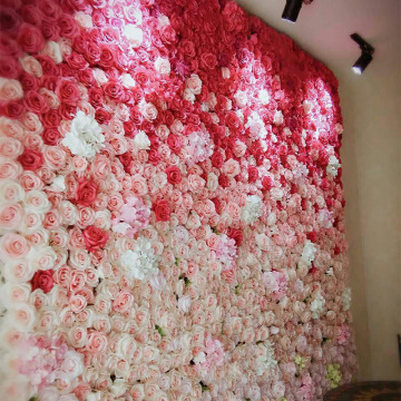 Curtain de fond de rose de fleur en soie 3D pour le mariage et décor de fête
