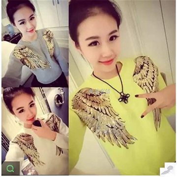 Vải thêu Sequins Feather Patch Phụ kiện Cánh