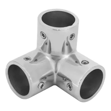 304 Stainless Steel Marine Hardware Fitting 25mm Boat Handrail Rail Tee 90 Degree 3 Way Corner Elbow