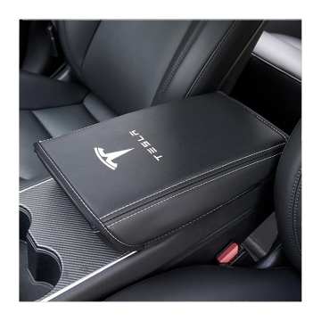 Coperchio di console in pelle PU impermeabile e coperchio della scatola per bracciali per Tesla Model 3 e Modello Y