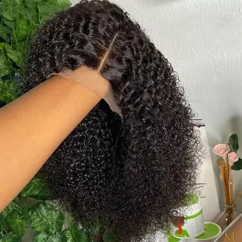 Raw Deep Curly Cuticle Aligned Human Hair Peruvian Bob Lace Front Wig