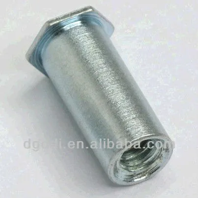 flat hex head closed end rivet nut