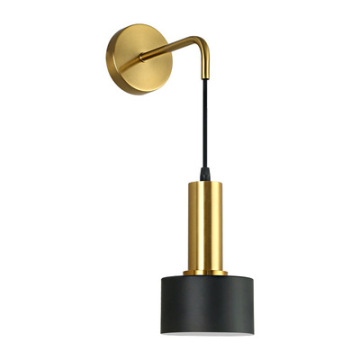 Modern Black and Gold Metal Wall Sconce Lamp for Indoor Living Rooms