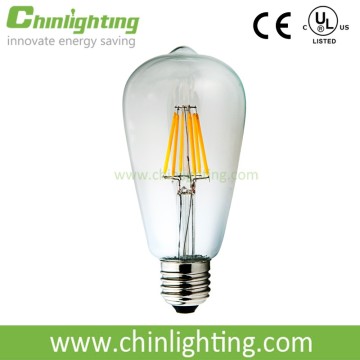 6w e27 edison cob s21 st64 dimmable led filament antique light bulb