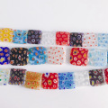 STRUNG BEADS SQUARE LAMPWORK Glass Beads 20MM 19pcs