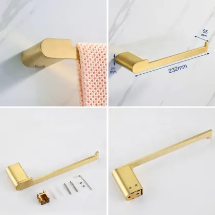 Gold Finishing Copper Single Towel Rack