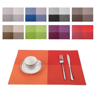 1 Pcs Table Mat 4 Sets Of Mats Retro PVC Insulated Lattice Mats Coasters Table Decorations And Accessories Place Mat