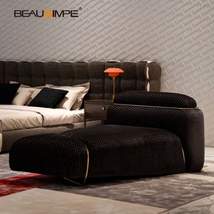 Roma Curved Velvet Adjustable Luxury Bed