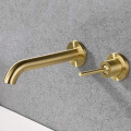 Double hole wall mounted hot and cold faucet