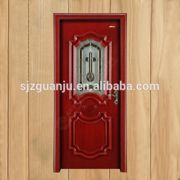 Modern solid wood door designs with glass (Top quality/low price/quickly lead time)