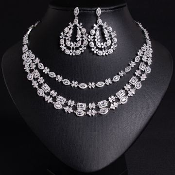 Layering Floral Bridal CZ Jewelry Set