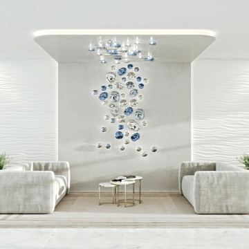 Modern Custom Creative Colorful Glass Art Wall Lamp for Living Room, Restaurant, Hotel Decoration