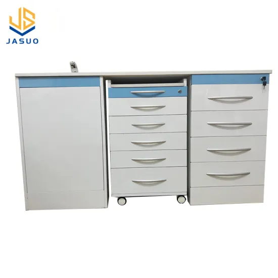Customized Dental Medical Furniture Cabinet with Sink and drawers Metal Stainless Steel Dental Cabinet