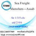 Puerto de Shenzhen, carga de mar, envío a Assab