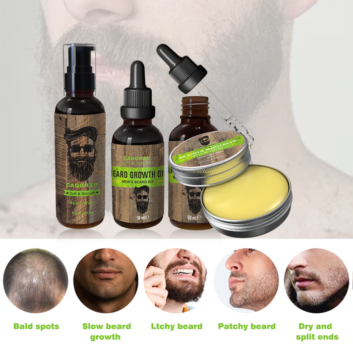 Kit de crescimento de barba do conjunto de 9 peças para homens
