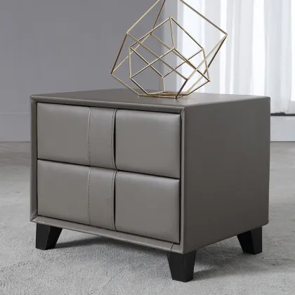 Customized bedroom furniture Leather bedside table wood