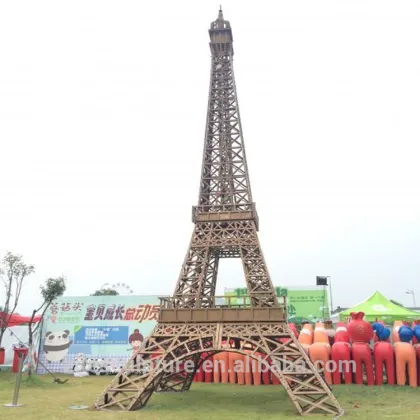 Famous French Large Eiffel Tower Metal Iron Sculpture Statue
