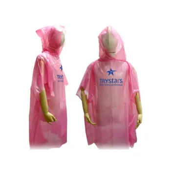 Pink PE rain poncho