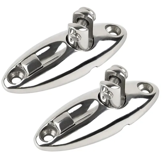 316 Stainless Steel Bimini Top Fitting 90 Degree Marine Hardware Deck Hinge with Removable Pin