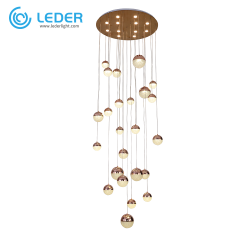 Lustre Suspendu Cristal Doré LEDER