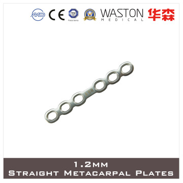 1.2mm Titanium Mini Straight Metacarpal Plate