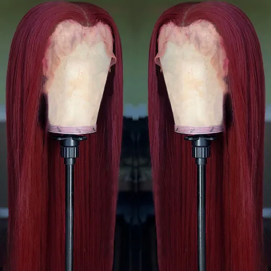 Yeswigs 99J 27 30 Colored Raw Mink Brazilian Virgin Cuticle Aligned Human Hair Hd Full Lace Front Wig Human Hair For Black Women