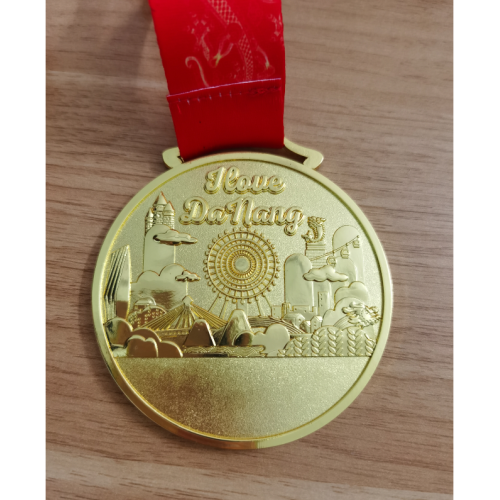 Medalhão de metal jateado de ouro brilhante Custom 2020