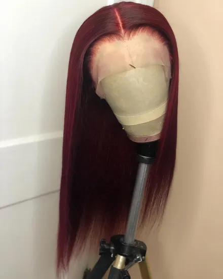 X-TRESS Brazilian Pre Plucked Lace Wig With Baby Hair Ombre 99J Burgundy Body Wave 13x4 Lace Front Wigs For Women 180% Remy Hair