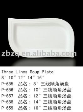 porcelain dinnerware rectangular soup plate