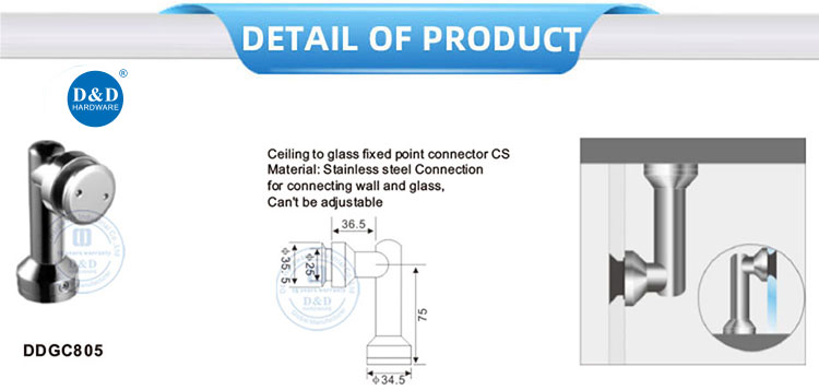 glass wall corner connector