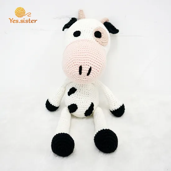 New Design Handmade Crochet Cow Doll Baby Toy
