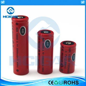 Hcigar Original Hottest Imr Aw Battery 18350/700mAh, 18490/1100mAh, 18650/2000mAh