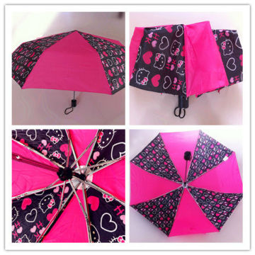 3 fold polyester fabric gift umbrella