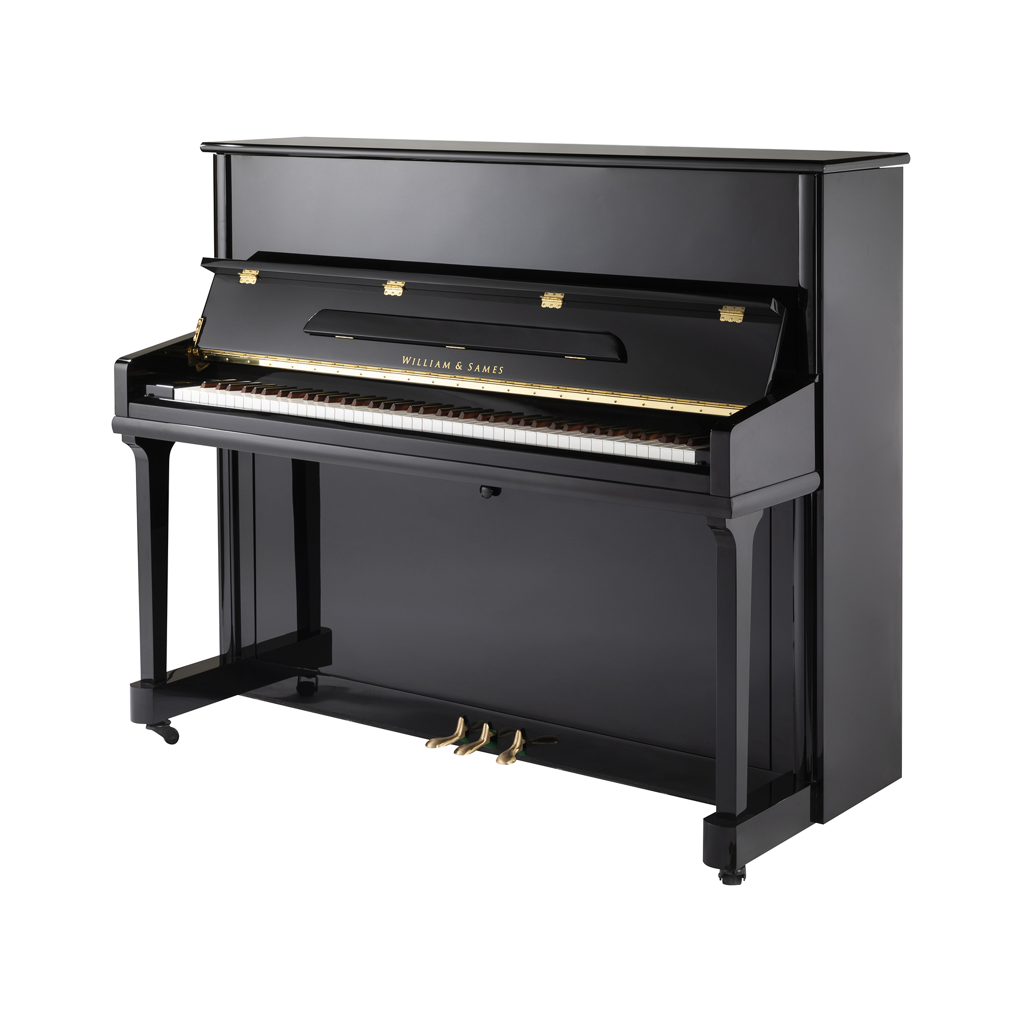 Uilyameses S5 tik piano qora parlatli uyi 125 sm akustik pianino