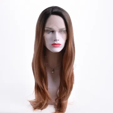 Aishili wholesale long gold brown remy hair kinky straight hd 613 lace front synthetic wigs for black women
