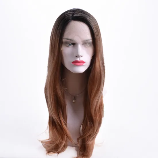 Aishili wholesale long gold brown remy hair kinky straight hd 613 lace front synthetic wigs for black women