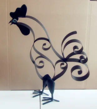 Metal Animal Ornament, Iron Rooster Decoration (SFM0922)