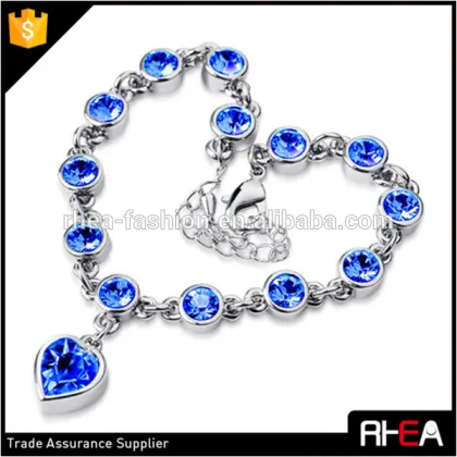 heart shape pendant bracelet,crystal bracelet,wholesale fashion lover gift bracelet