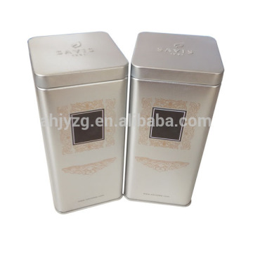 square empty can metal tea tin box