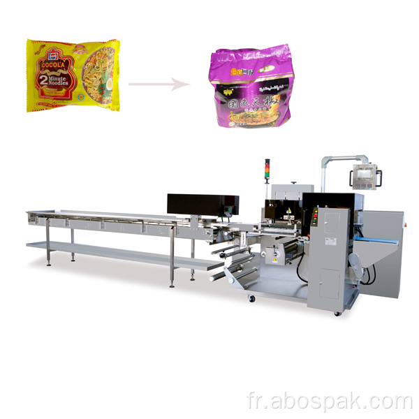 Machine d&#39;emballage de flux de nourriture de nouilles horizontales