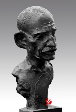 Bronze head sculpture Gandihi statue