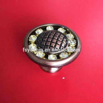 Shabby Zinc Alloy Furniture Knob and Crystal Cabinet Round Knobs and drawer glass Knob