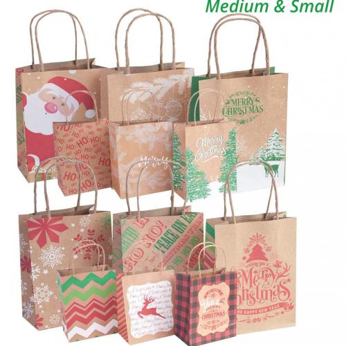 Custom Fashion Kraft Paper Christmas Gift Paper Bags