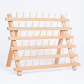 Wooden Sewing Thread Organizer with 60-Spool