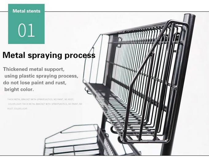 Supermarket Magazine Display Rack With Wheels
