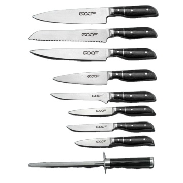 9 PCS Stainless Steel 440C Damascus Knife Set