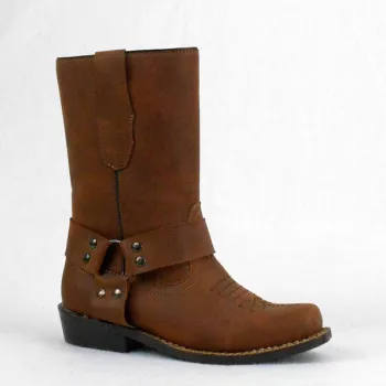 New Design Popular Black Rubber Outsole Genuine Leather Beautiful Children Western Wholesale Cowboy Boot for Outdoor